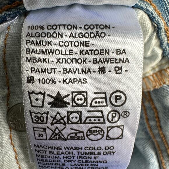 Levi's 501 90s Straight Leg Distressed Jeans Medium Wash - Picture 12 of 13